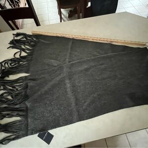 Lucky Brand Dark Gray Fringed Scarf